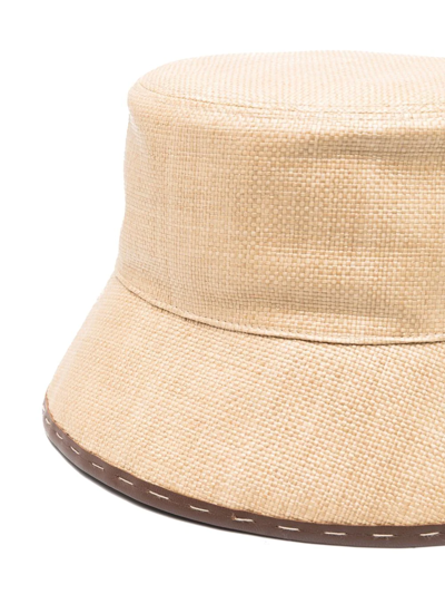 Fendi Ff Motif Bucket Hat In Neutrals