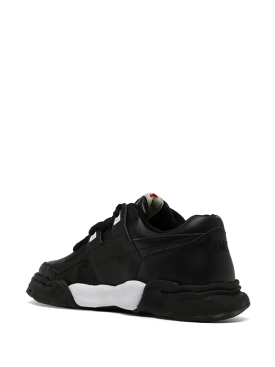 Miharayasuhiro Black Og Sole Leather Parker Sneakers In Black