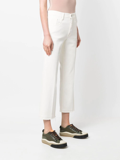Shop Jacob Cohen High Waist Cropped Trousers In Neutrals