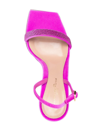 Shop Gianvito Rossi Britney 95mm Rhinestone-embellished Sandals In Pink