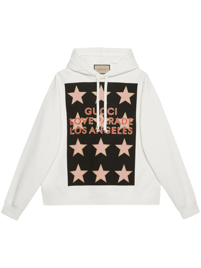 Shop Gucci Love Parade-print Hoodie In White