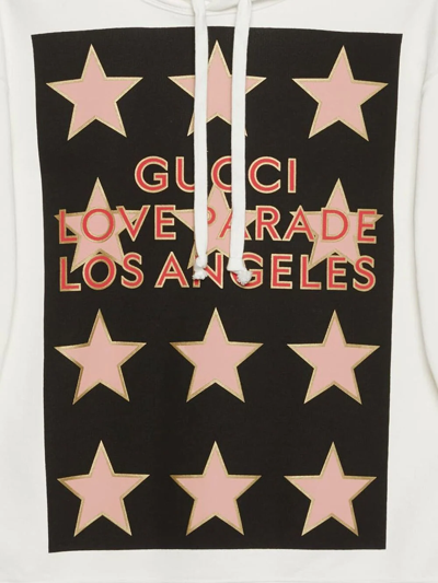 Shop Gucci Love Parade-print Hoodie In White