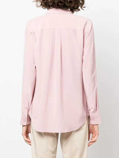 Shop Equipment Long-sleeved Silk Shirt In Pink
