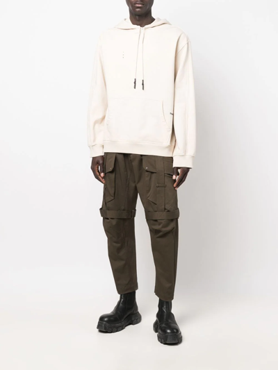 Shop Les Hommes Straight-leg Cargo Trousers In Green