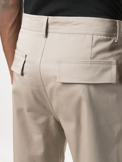 Shop Les Hommes Knee-length Cargo Shorts In Neutrals