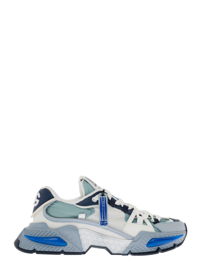 Shop Dolce & Gabbana Dolce & Gaacbbana Man's Airmaster Multicolor Mix Of Materials Sneakers In Blu