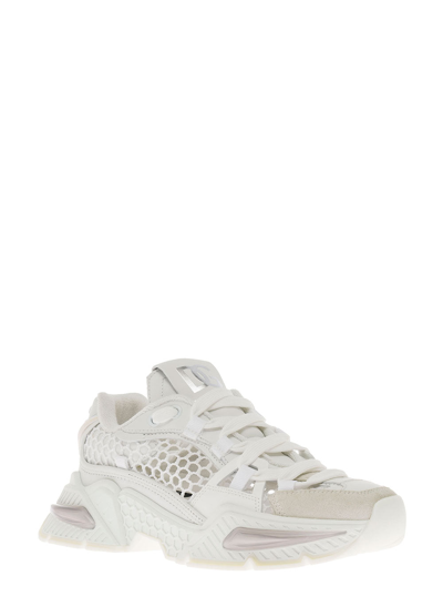 Shop Dolce & Gabbana Dolce And Gabbana Woman's White Air Master Mix Of  Materials Sneakers
