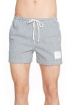 THOM BROWNE Stripe Seersucker Shorts
