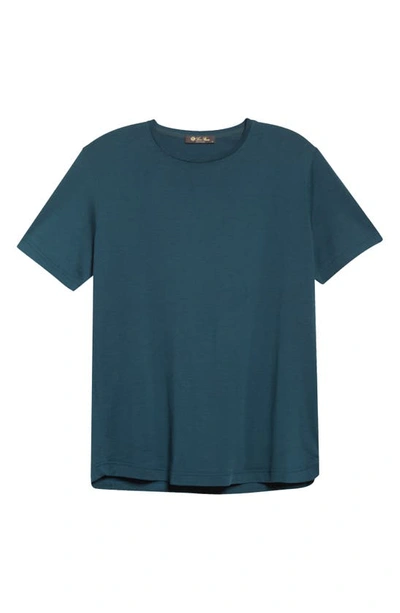 Shop Loro Piana Silk & Cotton T-shirt In Petrolio