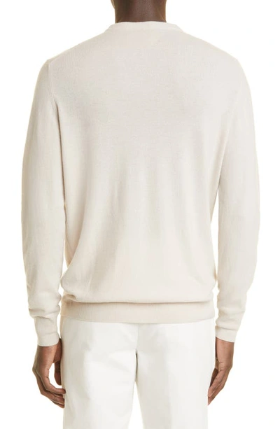 Shop Loro Piana Crewneck Superlight Cashmere Sweater In Grey Ice