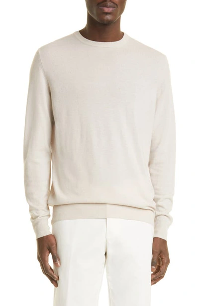 Shop Loro Piana Crewneck Superlight Cashmere Sweater In Grey Ice