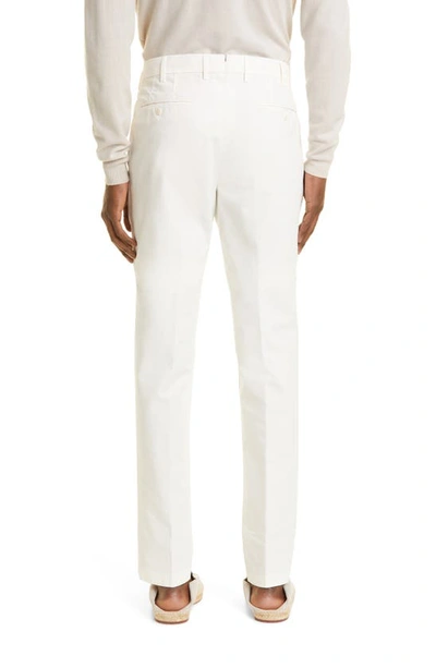 Shop Loro Piana Pantaflat Stretch Cotton Pants In Optical White
