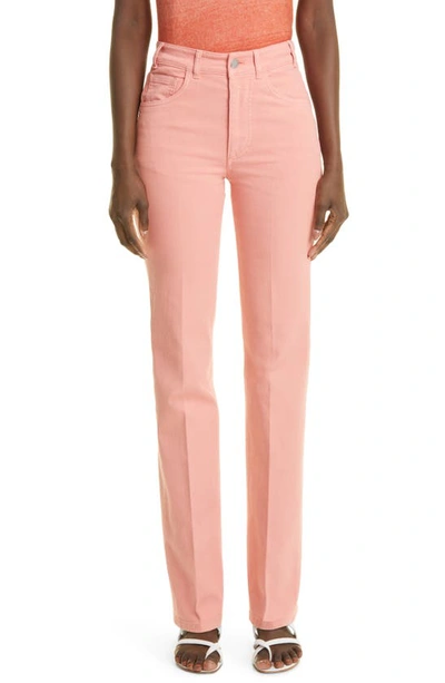 Shop Loro Piana Gent High Waist Straight Leg Jeans In 307b Pink Water