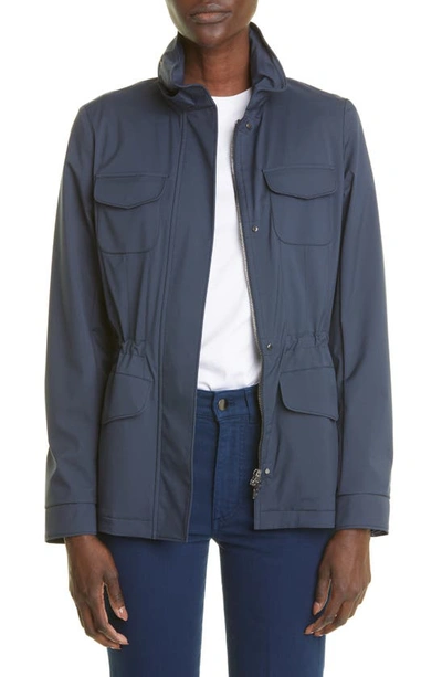 Shop Loro Piana Traveller Waterproof Jacket In Blue Navy