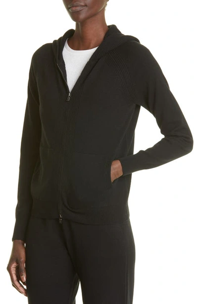 Shop Loro Piana Merano Baby Cashmere Zip Hoodie In Black