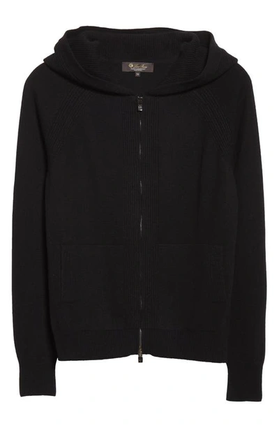 Shop Loro Piana Merano Baby Cashmere Zip Hoodie In Black