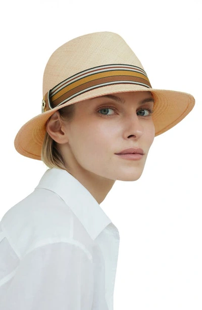 Shop Loro Piana The Suitcase Stripe Woven Panama Hat In Natural Straw