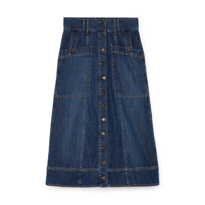 Shop G. Label Maddy Denim Skirt In Medium Blue