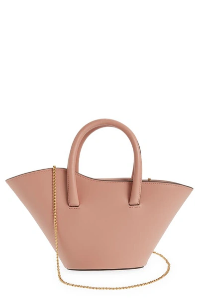 Shop Little Liffner Small Tulip Leather Shoulder Bag In Dusty Pink