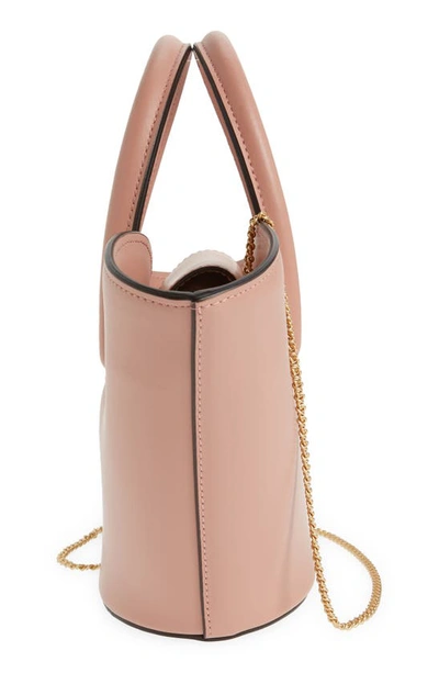 Shop Little Liffner Small Tulip Leather Shoulder Bag In Dusty Pink