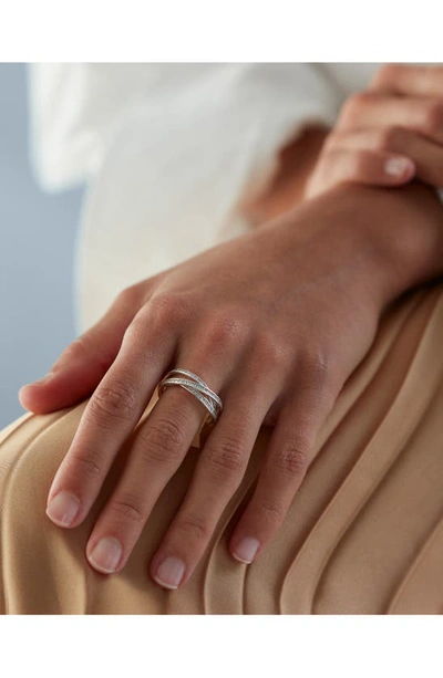 Monica Vinader Sterling Silver Diamond Rolling Ring Diamond In Silver