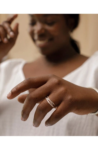 Shop Monica Vinader Triple Rolling Diamond Ring In Silver