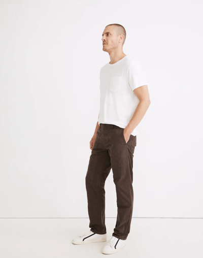 Shop Mw Relaxed Straight Workwear Pants In Roasted Espresso
