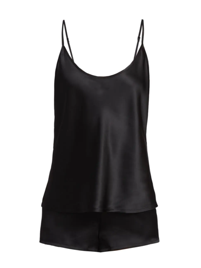 Shop La Perla Women's 2-piece Silk Camisole & Shorts Pajama Set In Black