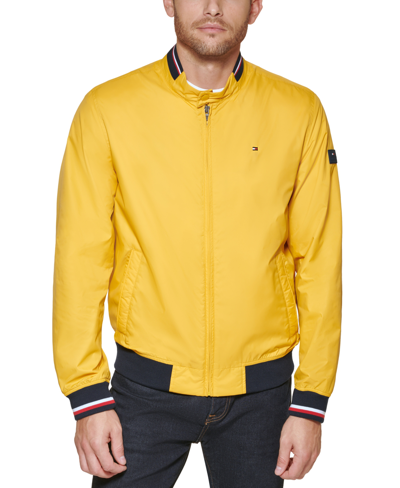 Shop Tommy Hilfiger Men's Spring Bomber Jacket In Yellow