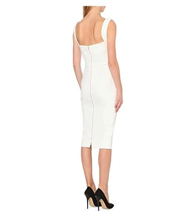Shop Victoria Beckham Curve Crepe Dress In White