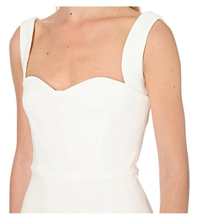 Shop Victoria Beckham Curve Crepe Dress In White