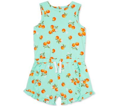 Shop Little Me Baby Girls Citrus Knit Romper In Aqua