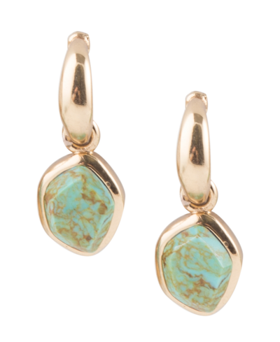 Barse Bold Bronze And Genuine Turquoise Drop Earrings In Turquoise