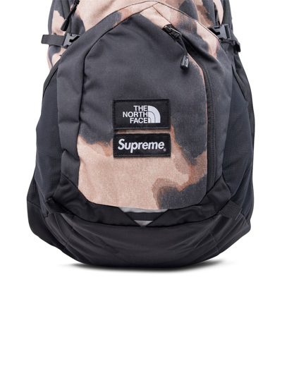 Shop Supreme X The North Face Pocon Bleached Denim-print Backpack In Black