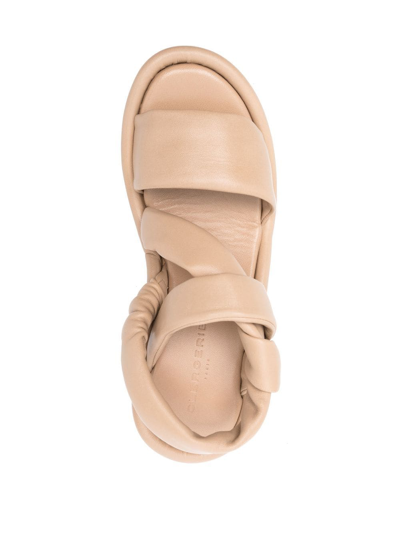 Shop Clergerie Knot-detail Wedge Sandals In Nude