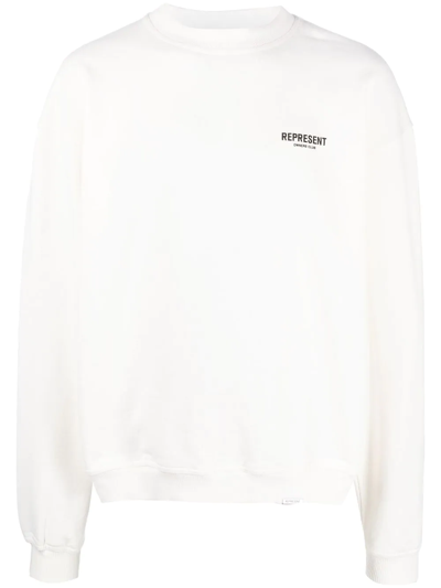 Shop Represent Chest Logo-print Sweatshirt In Weiss