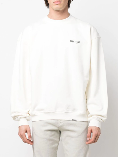 Shop Represent Chest Logo-print Sweatshirt In Weiss