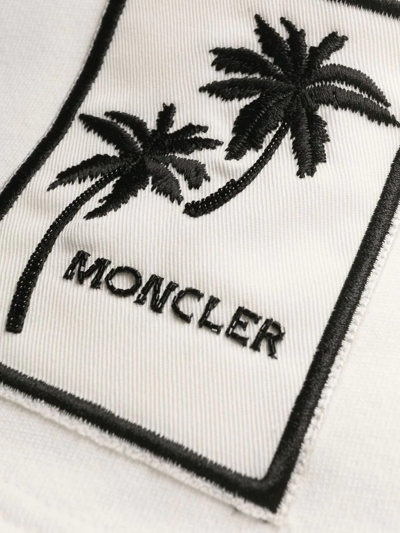 Shop Moncler Logo-print Track Shorts In Weiss
