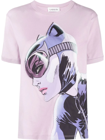 Shop Lanvin Graphic-print Crew-neck T-shirt In Violett