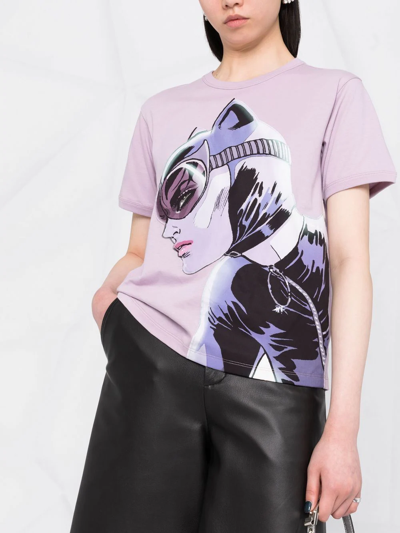 Shop Lanvin Graphic-print Crew-neck T-shirt In Violett