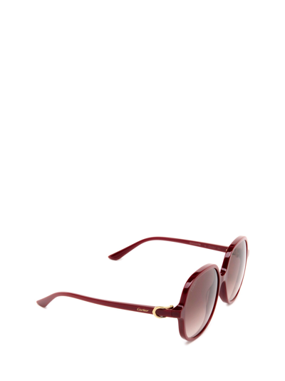 Shop Cartier Sunglasses In Burgundy
