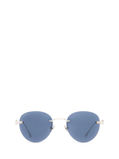 Shop Cartier Sunglasses In Silver