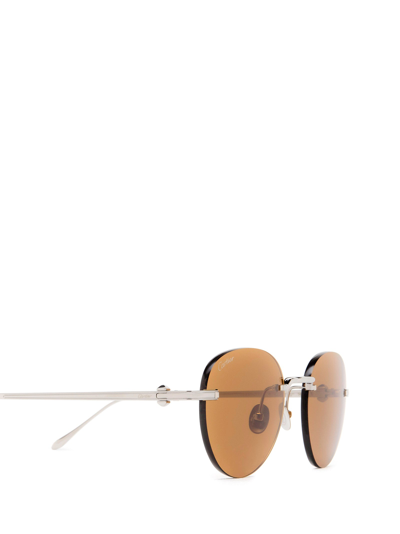 Shop Cartier Sunglasses In Ruthenium