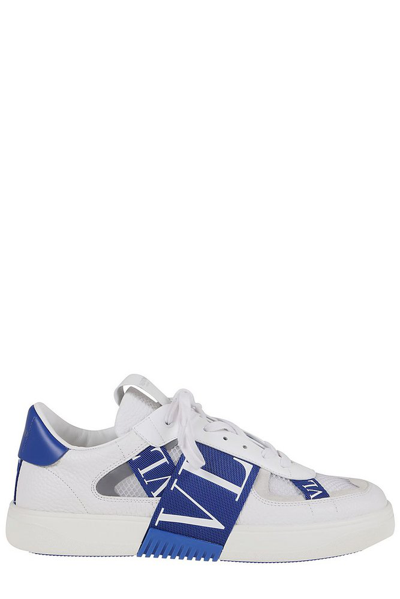 Shop Valentino Logo Band Panelled Sneakers In White