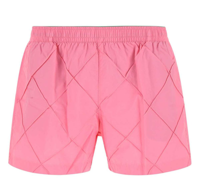 Shop Bottega Veneta High Waist Swim Shorts In Pink