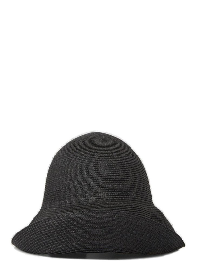 Shop Yohji Yamamoto Braided Fedora Hat In Black