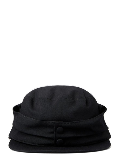 Shop Yohji Yamamoto Earmuff Military Cap In Black