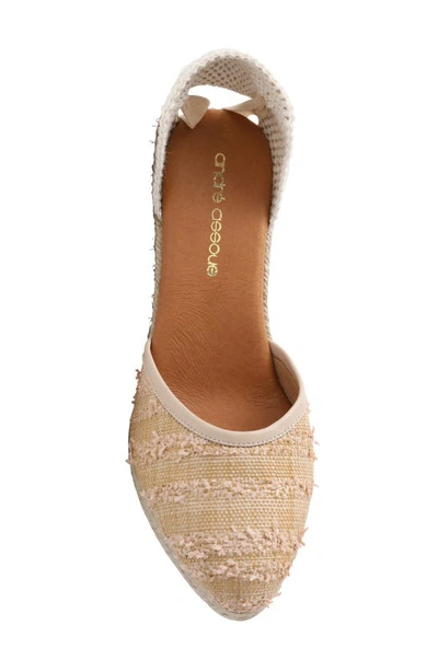 Shop Andre Assous Ensley Espadrille Lace-up Wedge In Beige Fabric