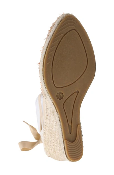 Shop Andre Assous Ensley Espadrille Lace-up Wedge In Beige Fabric