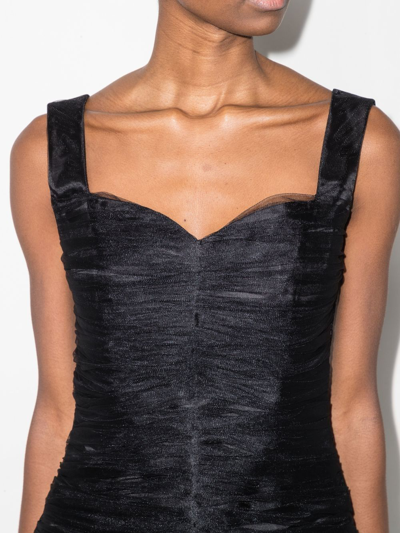 Shop Anouki Draped Corset-style Top In Black